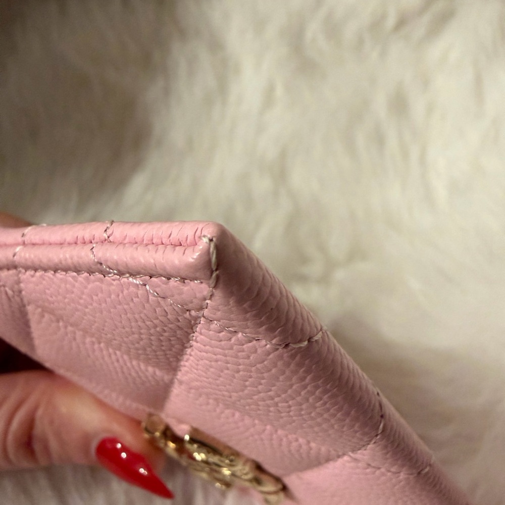Chanel Pink Quilted Card Holder with Gold Logo - Picture 9 of 10